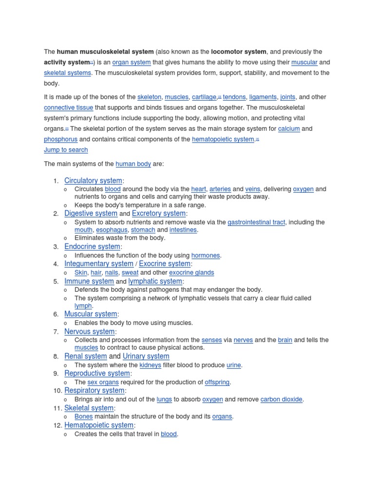 Overview of the Musculoskeletal System | PDF
