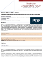 Preoperative Anxiety-An Important But Neglected Issue: A Narrative Review :teena Bansal, Akanksha Jo