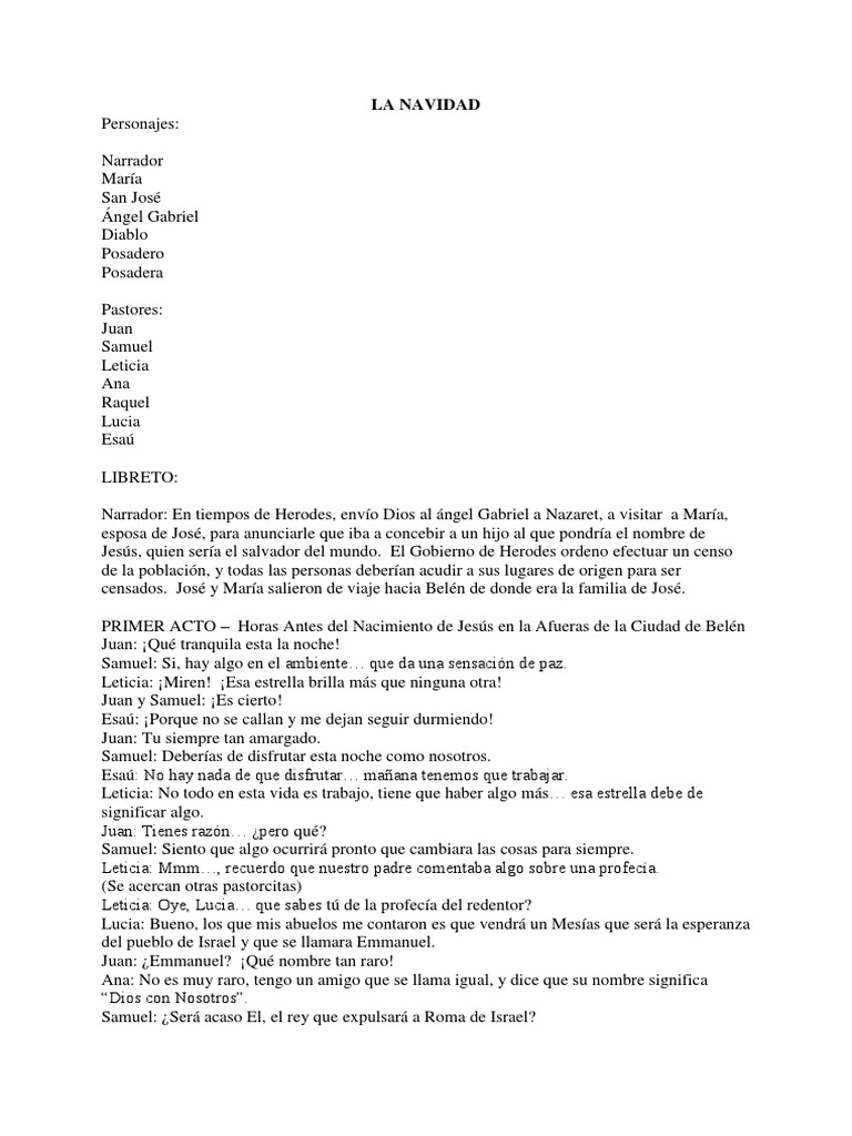 Guion Teatral Navideño Corto | PDF | Rachel | María, madre de Jesús