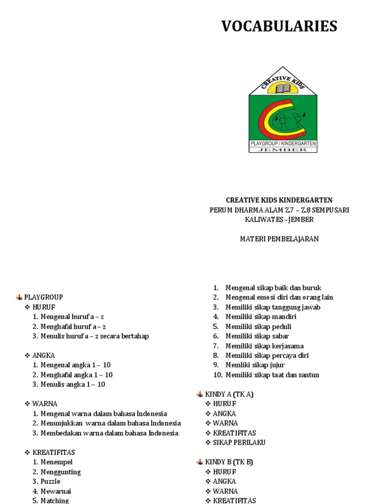Kindergarten Learning Themes | PDF