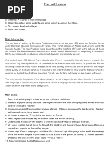 The Last Lesson