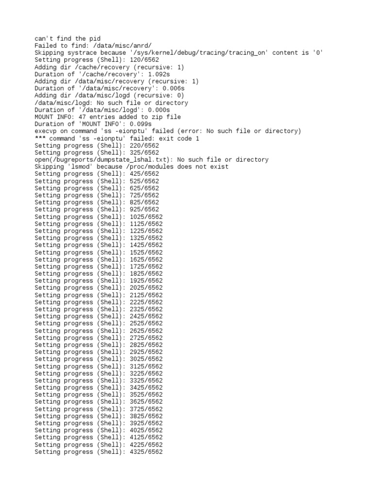 Dumpstate Log Analysis Report | PDF | Zip (File Format) | Computer ...