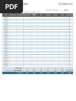 IC Largest Timesheet Collection Monthly Timesheet Template