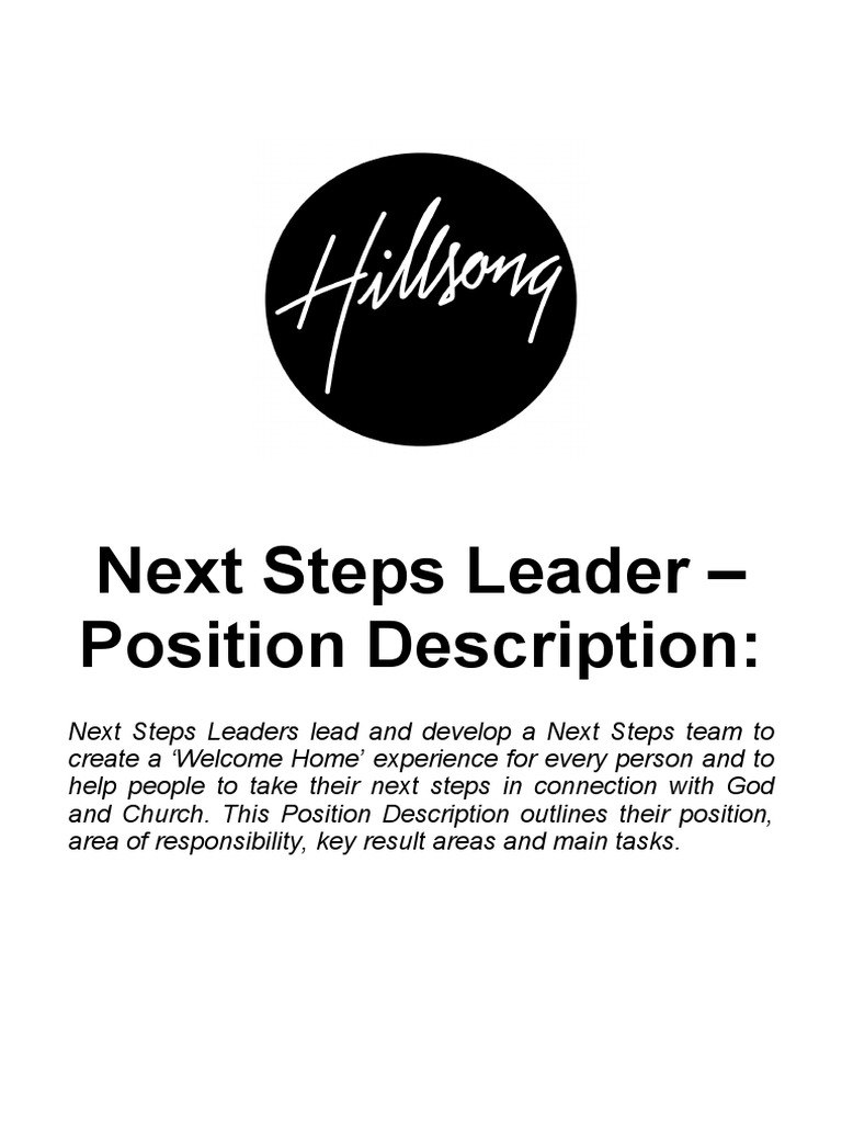 Next Steps Leader Position Description PDF Communication Business