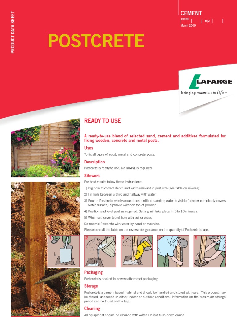 Postcrete PDF Cement Concrete