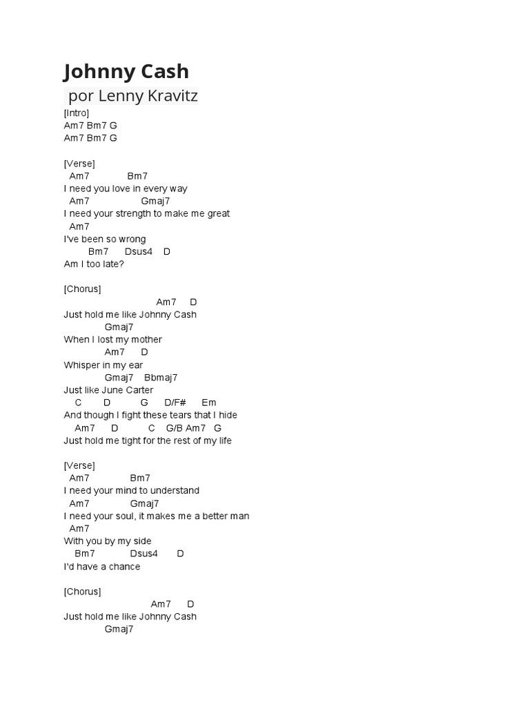 Johnny Cash 1 Lenny Kravitz | PDF