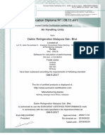CertificationDiploma (Daikin AHU DM 2 Model)