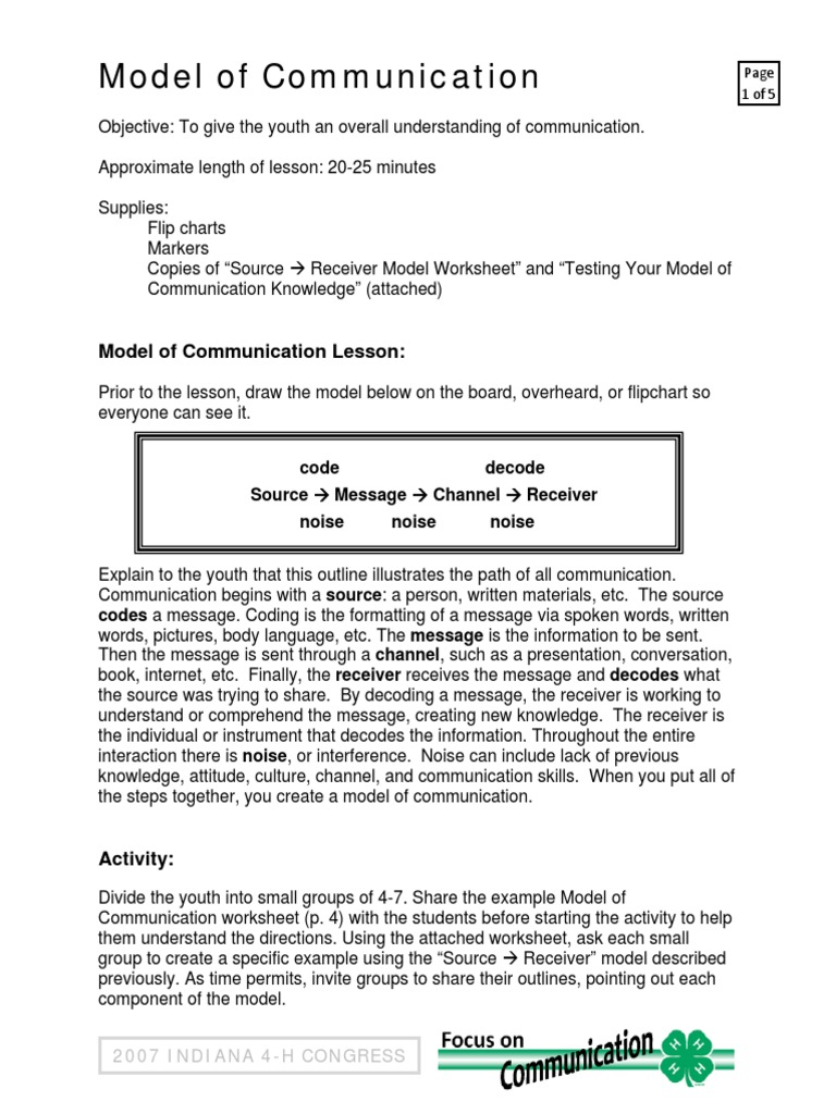 Understanding the Communication Model | PDF | Communication | Cognition