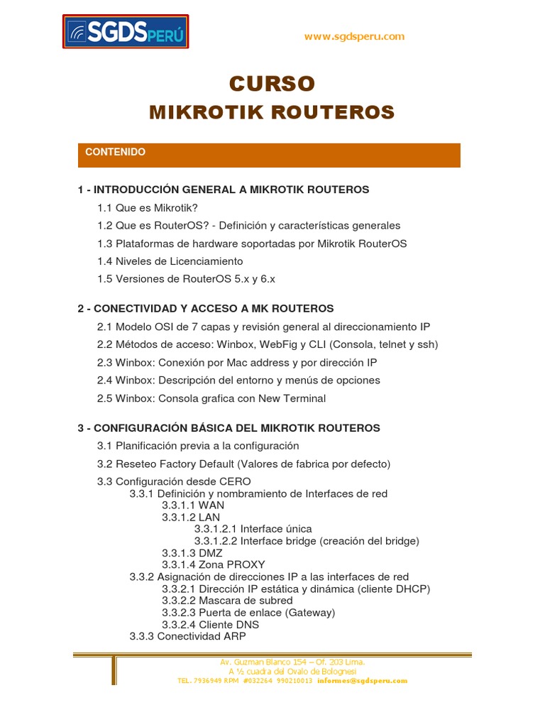 Curso Completo de Mikrotik RouterOS | PDF | Dirección IP | Cortafuegos ...