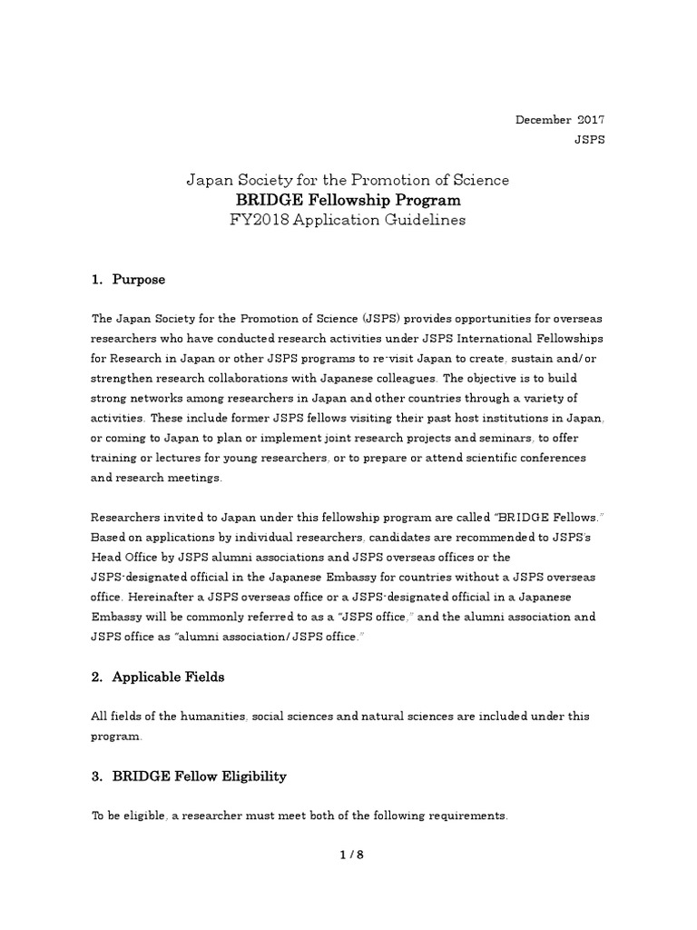 BRIDGE Guidelines FY2018 PDF Fellow Personally Identifiable Information