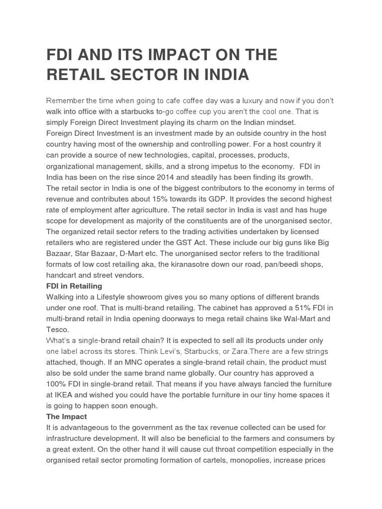 FDI and Its Impact | PDF | Foreign Direct Investment | Business Process ...