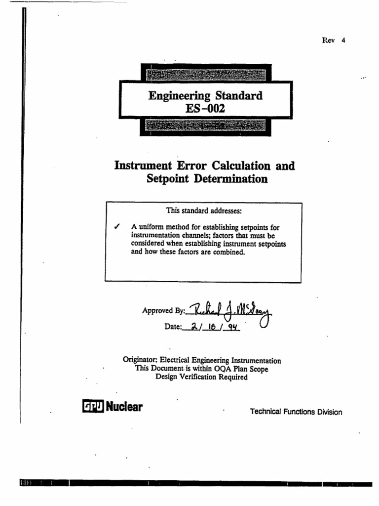 Nuclear Instrument Setpoint Guide | PDF | Accuracy And Precision ...