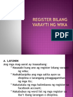 Register Bilang Varayti NG Wika
