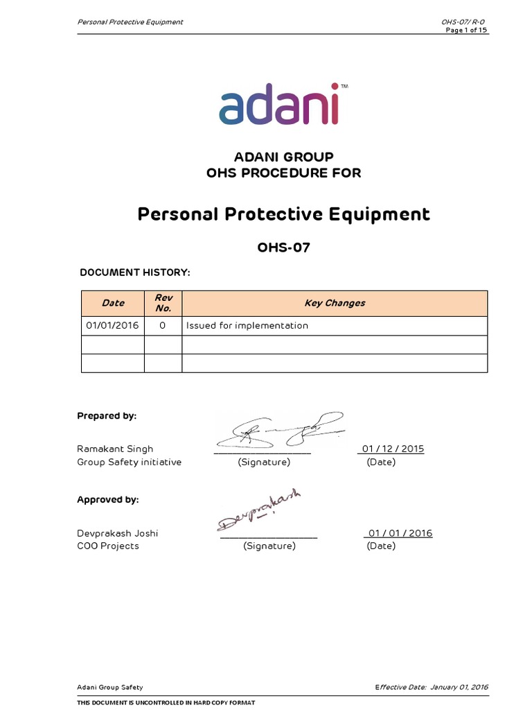 OHS07 Personal Protective Equipment PDF Personal Protective Equipment Occupational Safety