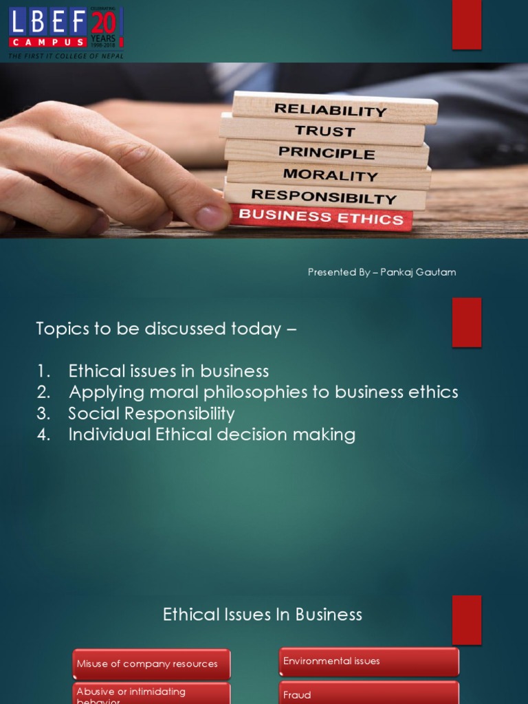Week 2 Ethical Issue in Business | PDF | Business Ethics | Virtue Ethics