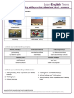 Adventure travel reading skills practice answers