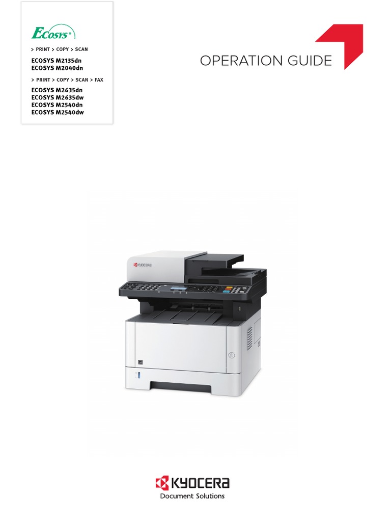 Kyocera ECOSYS M2040dn Offline or Network Connection Problems