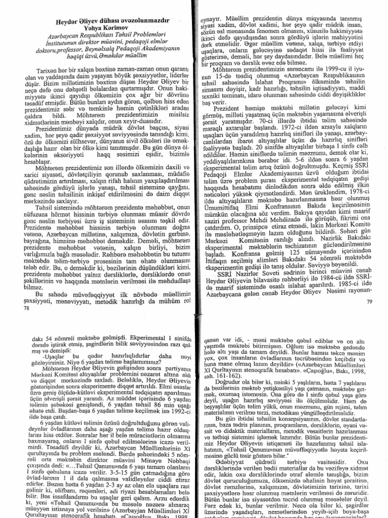 The World of Heydar Aliyev Is Invaluable | PDF