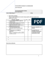 Tabla de Evaluacion