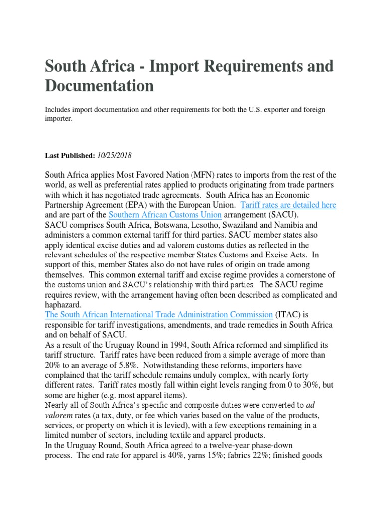 South Africa - Export Regulation | PDF | Value Added Tax | Taxes
