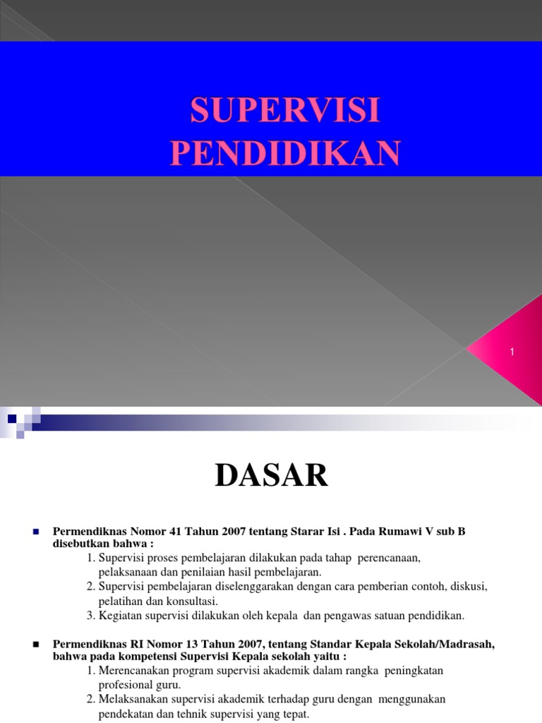 Power Point Supervisi Pendidikan Ppt