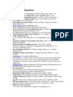 Useful Electrical Equations