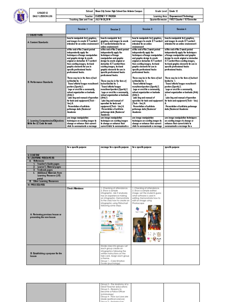 Dll Empowerment Technology Week 8 Pdf Infographics Educational