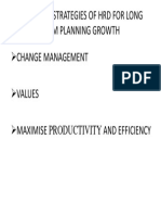 Proactive Strategies of HRD For Long Term Planning Growth Change Management Values Maximise Productivity and Efficiency