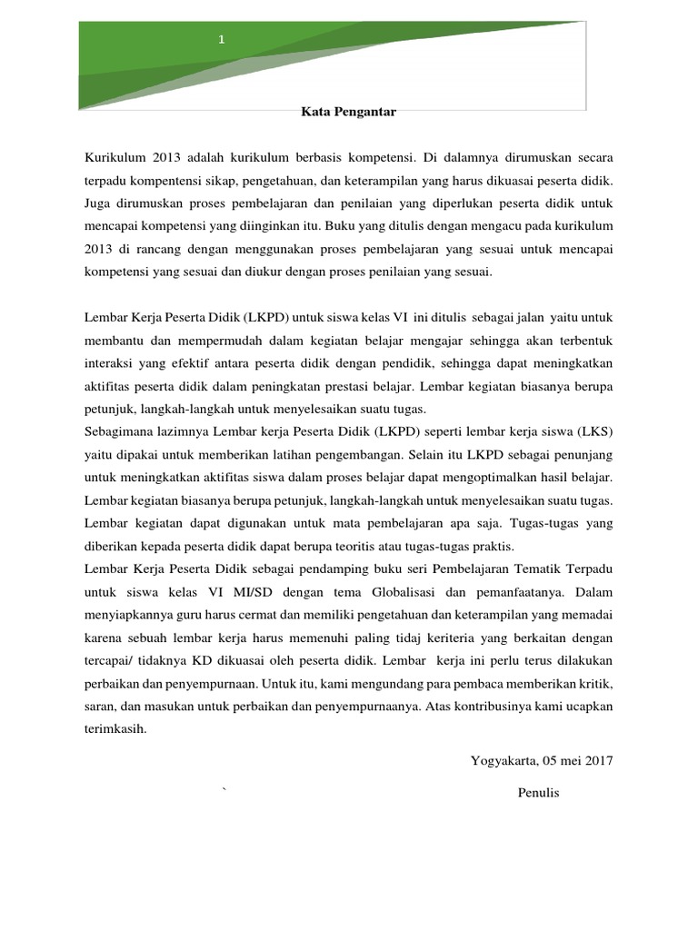Contoh LKPD Sekolah dasar