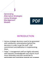 Generating Alternative Strategies Using Strategic Management Models