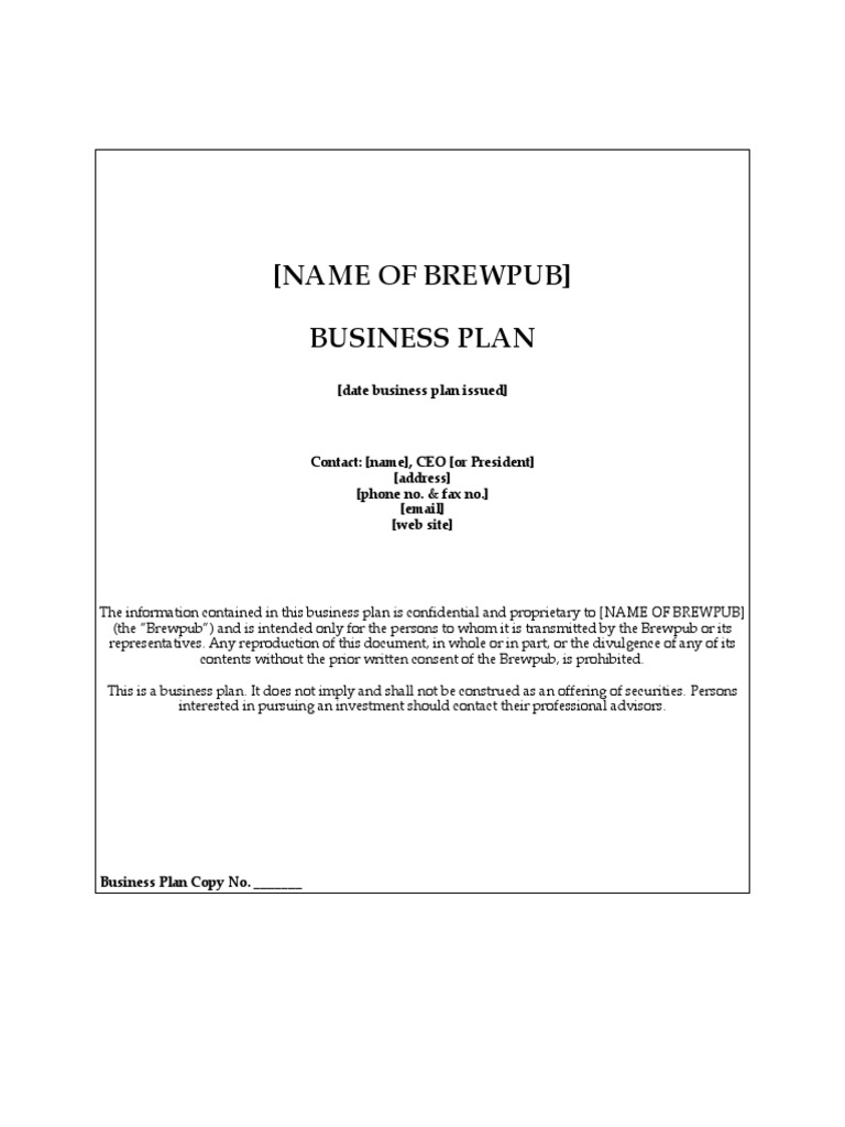 Реферат: MicroBrewery Business Plan Essay Research Paper MicroBrewery