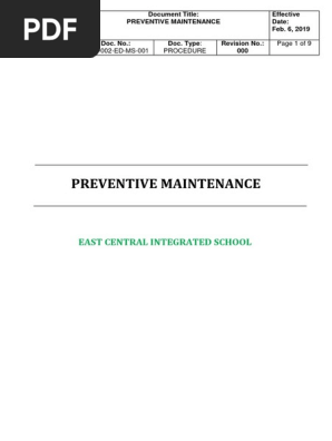 Preventive Maintenance
