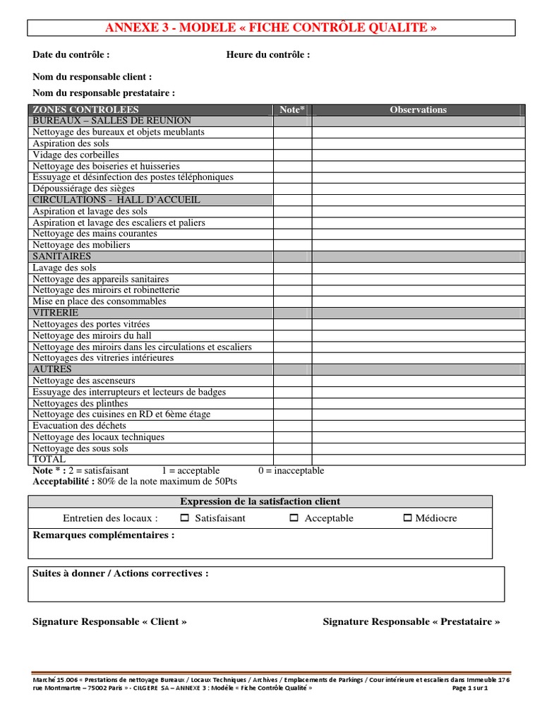Fiche De Tracabilite Nettoyage