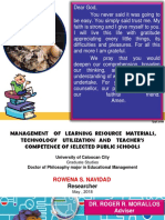 A Concise Analysis of Learning Resource Management, Technology Use, and Teacher Competence