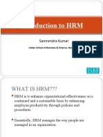 Introduction To HRM: Samrendra Kumar