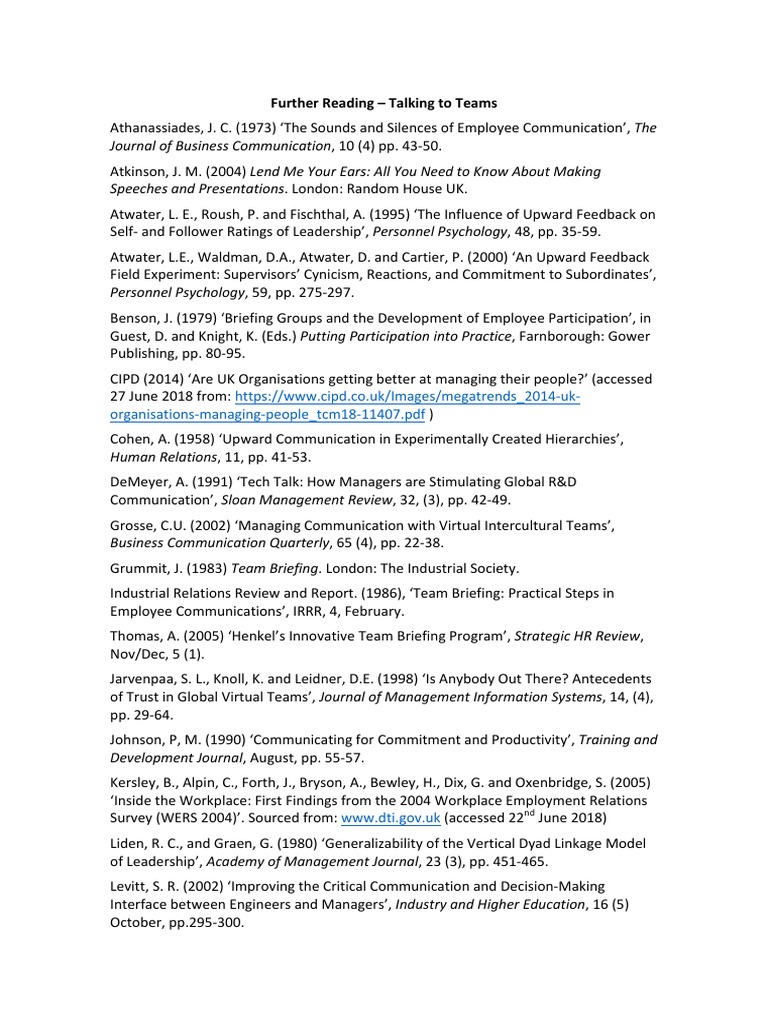 Essential Readings on Team Communication | PDF | Action (Philosophy ...