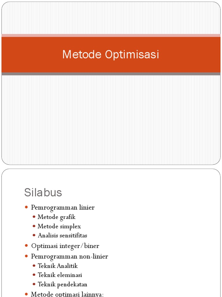 Metode Optimasi | PDF | Komputer
