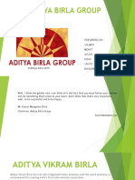 Aditya Birla Group: Presented By-Saumya Mohit Ayush Ridhi Savita Bhavana