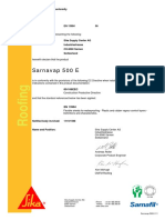 EC Declaration Sarnavap 500 E Conformity EN 13984 06