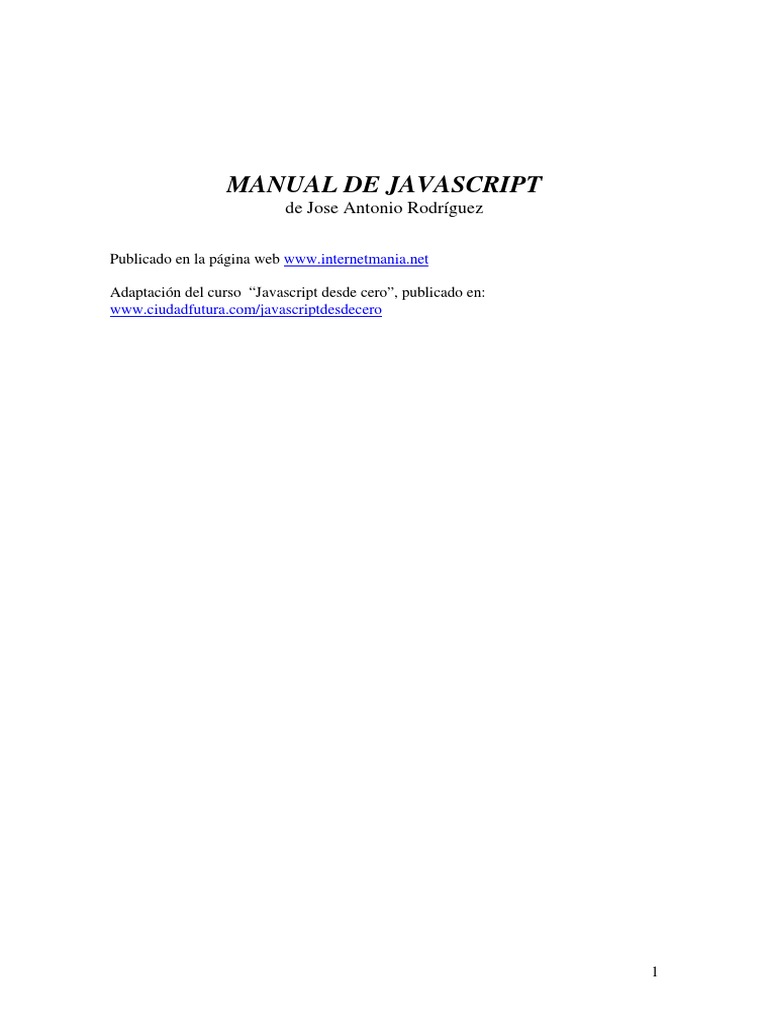Manual Completo de JavaScript | PDF | Lenguaje de programación | Script ...