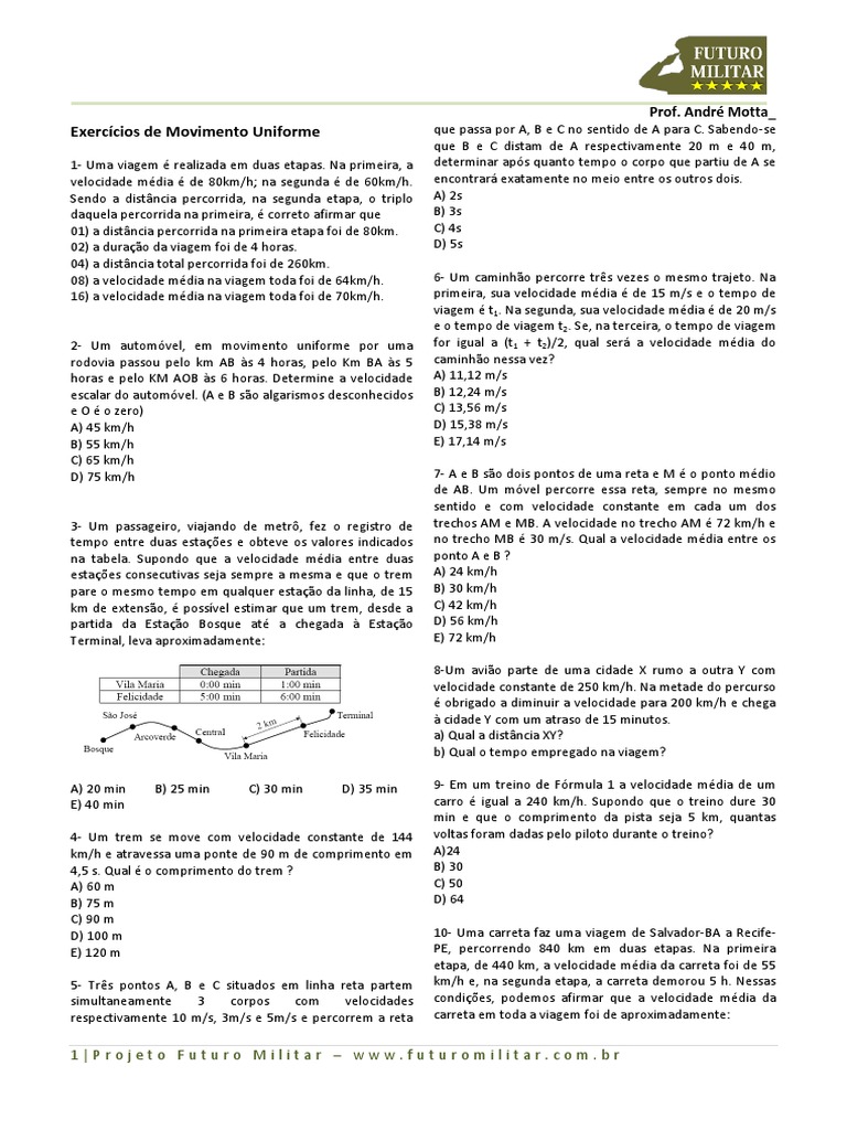 Fisica Geral 1 8k De Exercicios Mateus Braga Pdf Trajetoria Velocidade