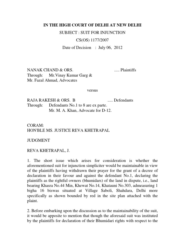 Suit for Injunction Not Maintainable | PDF | Injunction | Lawsuit