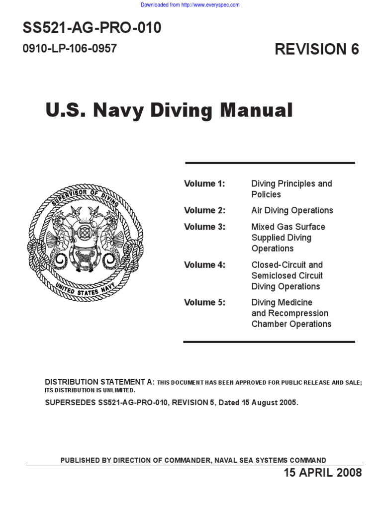 Navy Diving Manual PDF Scuba Diving Underwater Diving