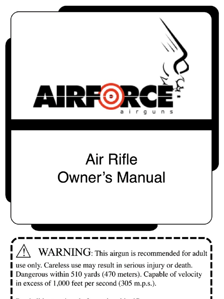 Airforce Airgun Owner's Manual | PDF | Hazards | Military Technology