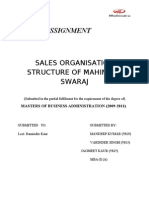 Assignment: Sales Organisation Structure of Mahindra Swaraj