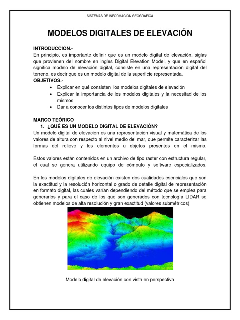 Modelos Digitales de Elevación Informe | PDF | Lidar | Sistema de  información geográfica