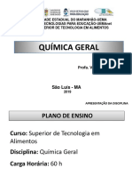 Slide Da  - Química Geral - Prof. Vera Lúcia Neves Dias