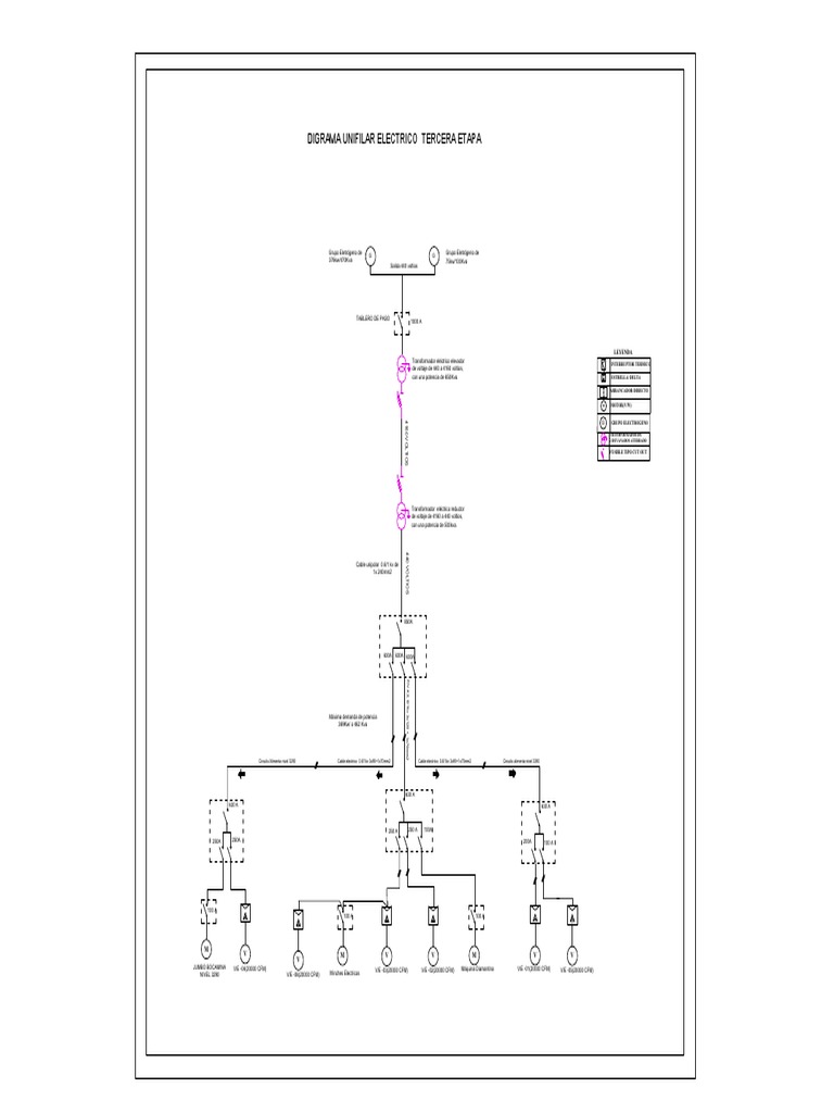 Diagrama Unifilar Tercera Etapa PDF Voltio Transformador