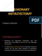 Current Role of Pulmonary Metastectomy