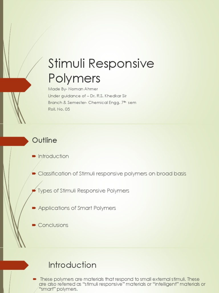 Types and Applications of Smart Polymers | PDF | Tissue Engineering ...